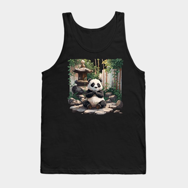 Japanese Zen Panda - Panda Bear Japanese Tank Top by Anassein.os